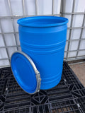 30 Gallon Plastic Removable Top Snap Ring Barrel - Aqua Containers