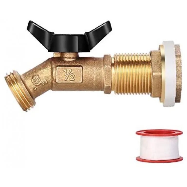 Brass Rain Barrel Spigot with Bulkhead Fitting - aquacontainers