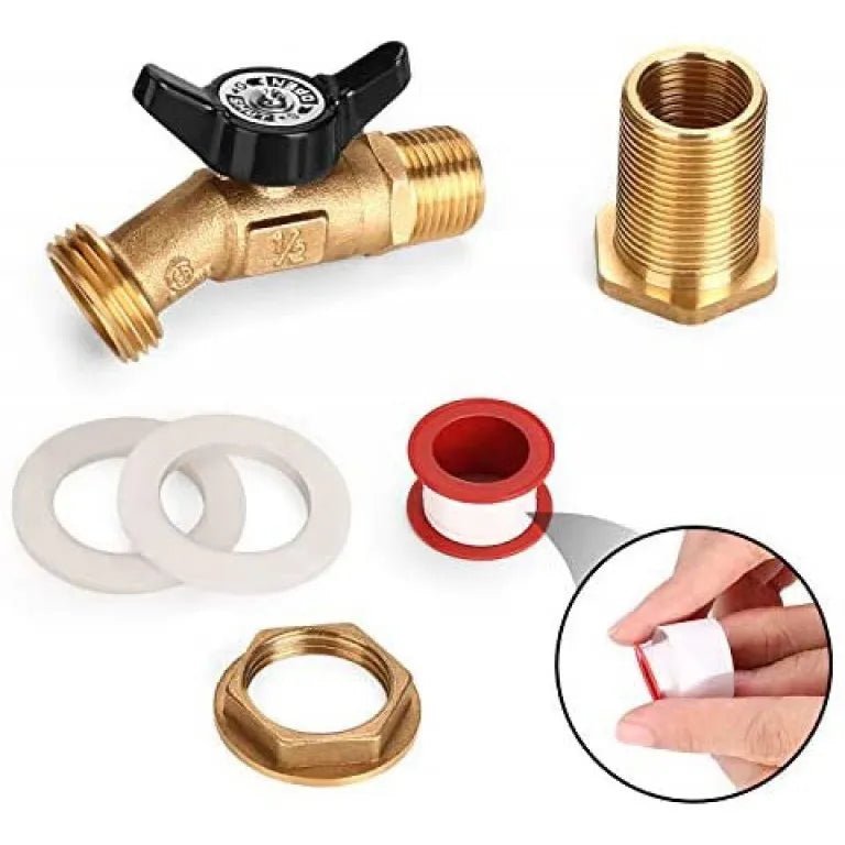 Brass Rain Barrel Spigot with Bulkhead Fitting - aquacontainers