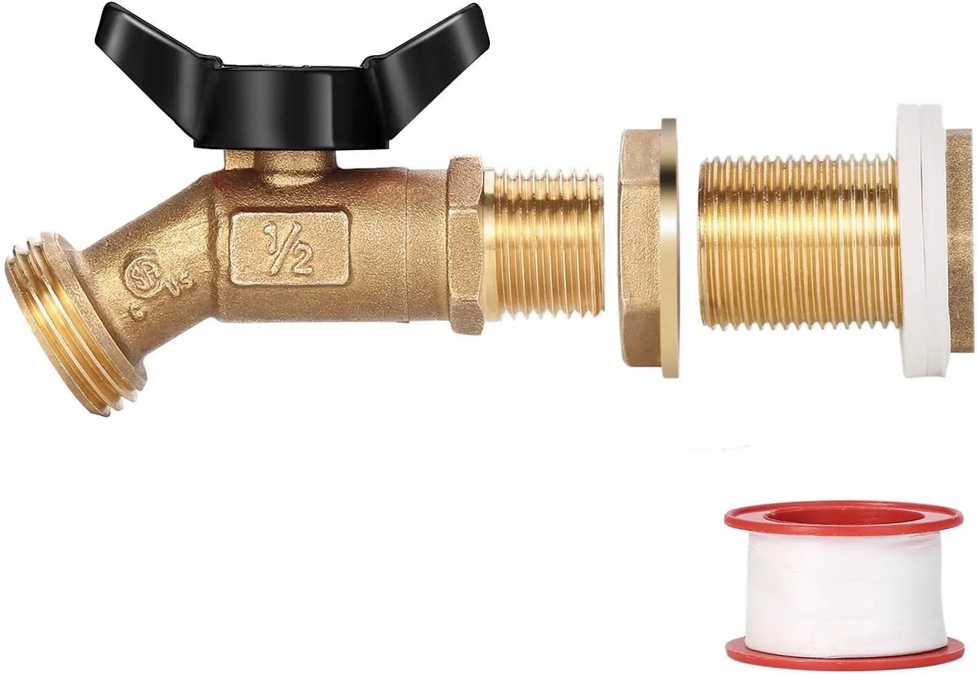 Brass Rain Barrel Spigot with Bulkhead Fitting - aquacontainers
