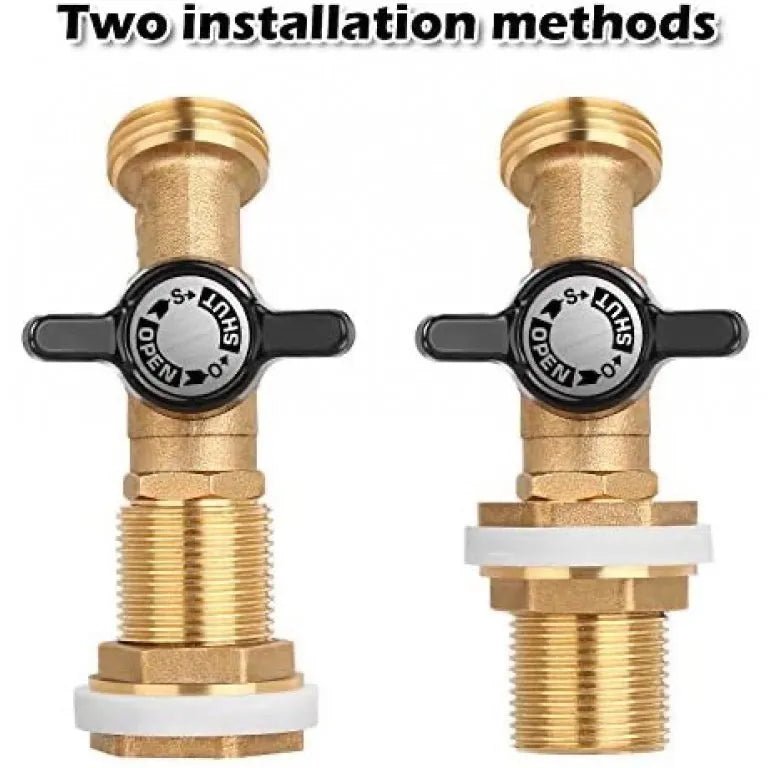 Brass Rain Barrel Spigot with Bulkhead Fitting - aquacontainers