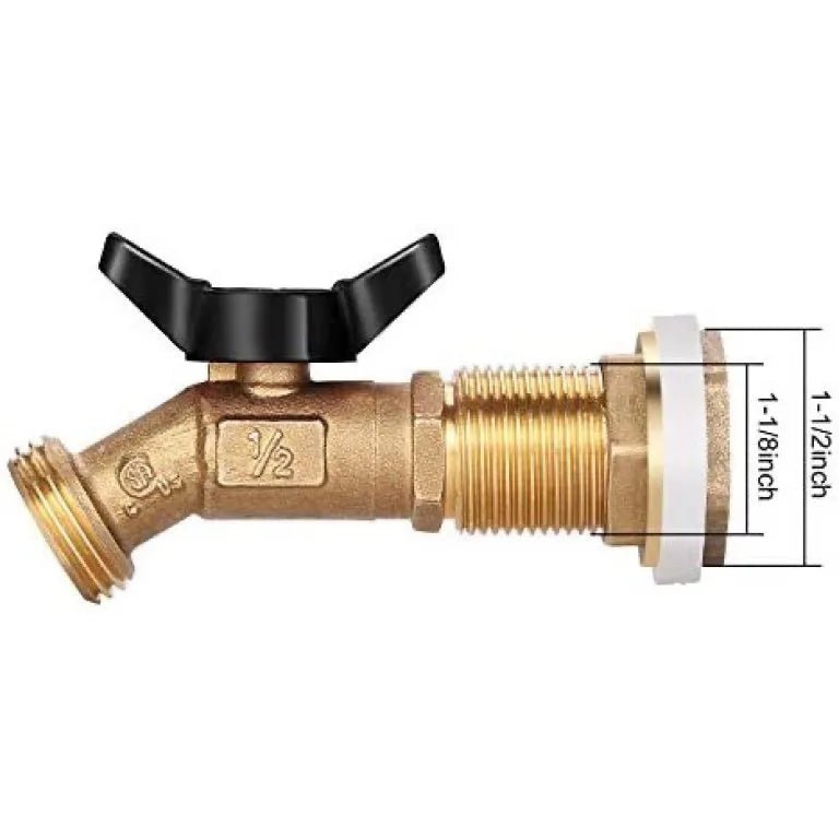 Brass Rain Barrel Spigot with Bulkhead Fitting - aquacontainers