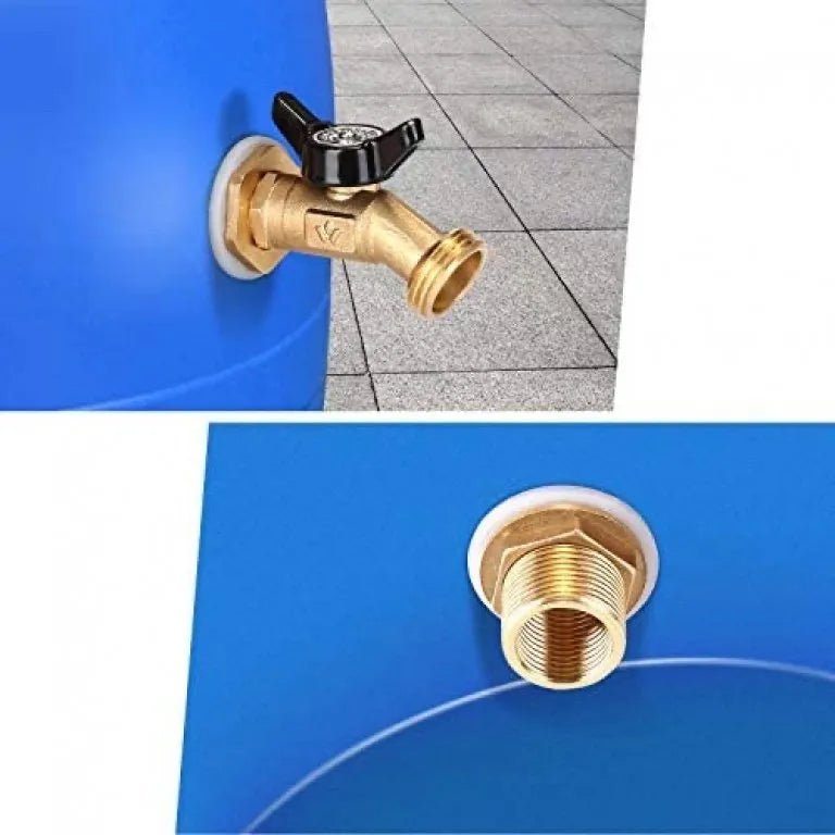 Brass Rain Barrel Spigot with Bulkhead Fitting - aquacontainers
