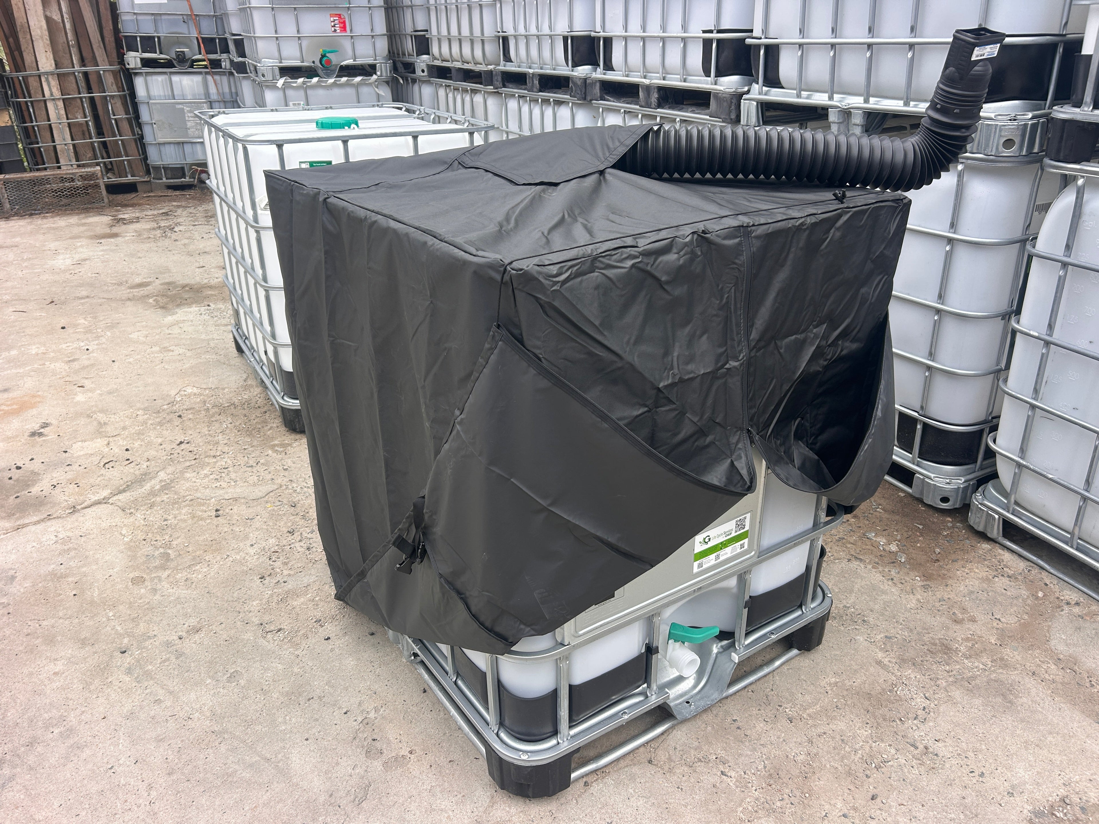 IBC Tote Cover - Heavy Duty 275 Gallon ￼ - Aqua Containers