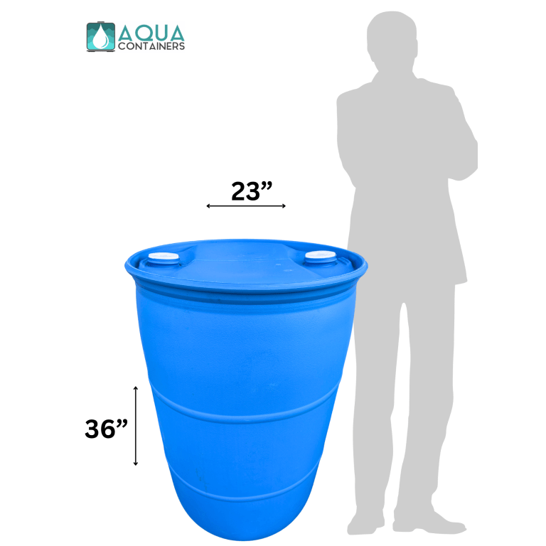Plastic 55 gal food grade (Closed top with 2″ caps, Heavy Duty) - aquacontainers